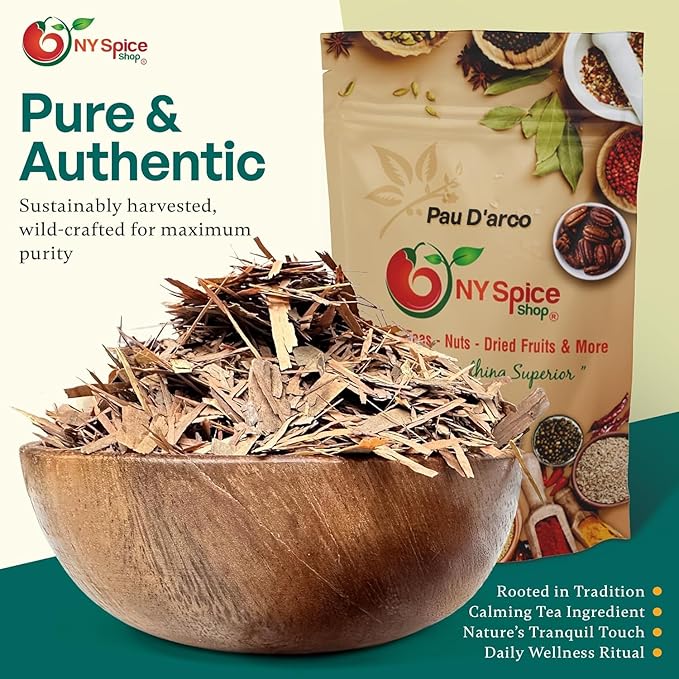 NY Spice Shop Pau D'arco/Ipe Roxo - Cut &amp Sifted - 2 Pound Pau D’arco Tea Bark - Pau D’arco Herb - Herbal Tea - Inner Bark - Natural Flavor Enhancer - Culinary Gem