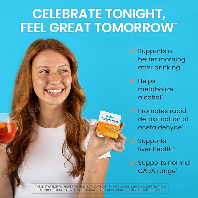 Himalaya PartySmart 10 Individual Capsules - Alcohol Breakdown Liver Support for a Better Morning After Drinking - Plant Based Vegan Non-GMO Gluten Free Clinically Studied