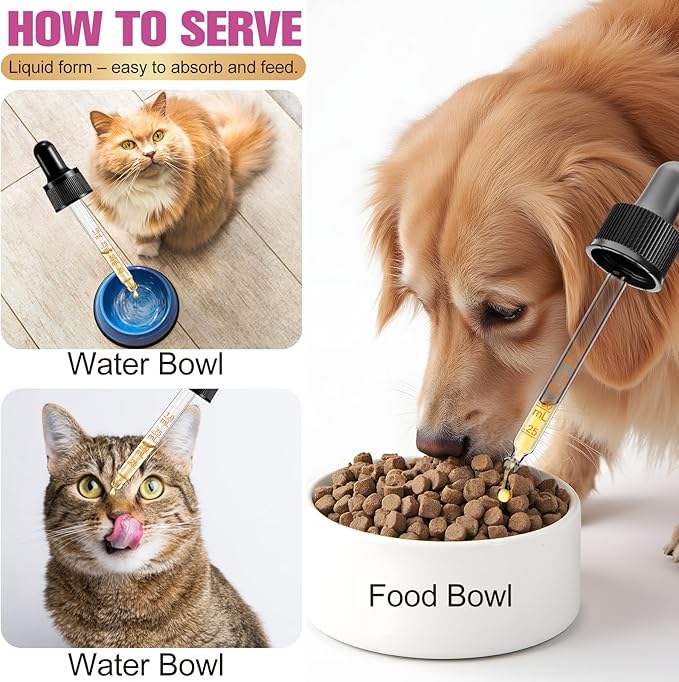 Liquid Collagen for Dogs &amp Cats - Grass-Fed Hydrolyzed - for Joint Hip Skin &amp Coat Nutritional Support