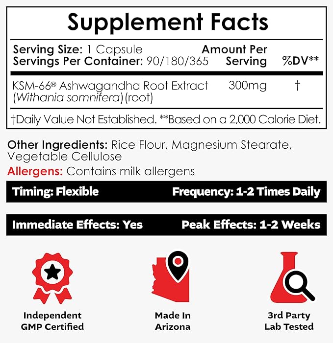 Nootropics Depot KSM-66 Ashwagandha Capsules | 300mg | 180 Count | Withania somnifera Extract | Ayurvedic Herb | Adaptogen Supplement | Stress + Promote Relaxation* | Energy Memory + Focus*
