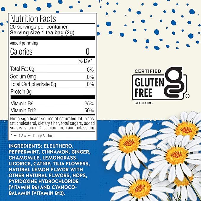 Celestial Seasonings Tension Tamer Herbal Tea Caffeine Free 20 Tea Bags Box (Pack of 6)