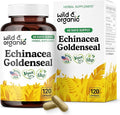 Wild &amp Organic Echinacea Goldenseal Capsules - Immune &amp Lung Support - Echinacea Complex Supplement - Hydrastis Canadensis &amp Purpurea - Vegan No Fillers Non-GMO - 120 Count