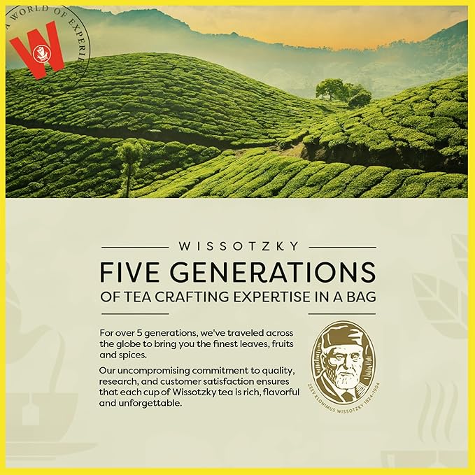 Wissotzky Chamomile Tea with Nana Mint (6 Pack = 120 Tea Bags) Caffeine Free Rich Tasting &amp Invigorating All Natural Flavors