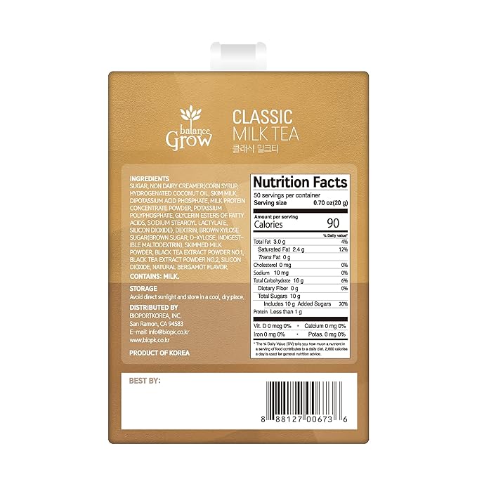 Balance Grow Classic Milk Tea 35 Oz (0.70oz (20 g) x 50 EA