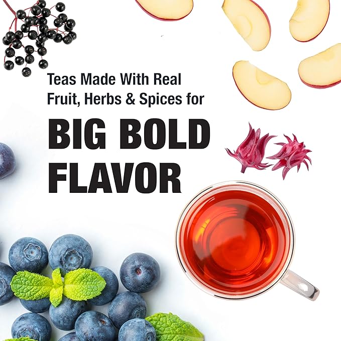 Tiesta Tea Blueberry Wild Child Loose Leaf Blueberry Hibiscus Herbal Tea Premium Non-Caffeinated Blend Make Hot or Iced Brews Up to 200 Cups 16 Ounce Resealable Bulk Pouch