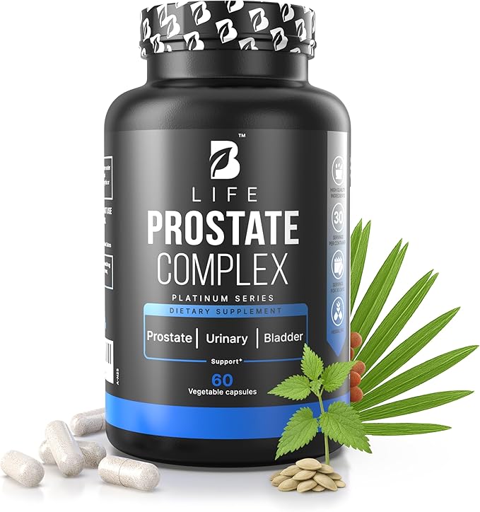 Prostate Health Supplements for Men with Saw Palmetto for Men &amp Pumpkin Seed Oil Capsules - Stinging Nettle Root| 60 Capsules – 30-Day Supply
