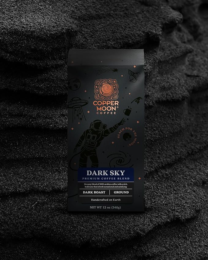 Copper Moon Ground Coffee Dark Sky Blend Dark Roast 3 Bags (12 oz. Each)