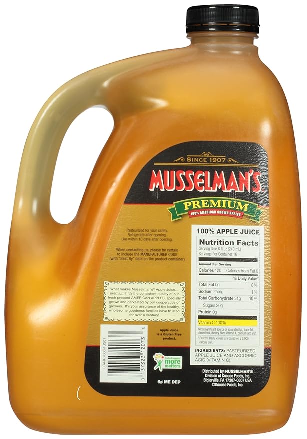 Musselman's Premium 100% Apple Juice 128 Fluid Ounce (Pack of 4)