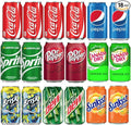 Soft Drink Assortment Variety: Cola Pepsi Sprite Mountain Dew Dr. Pepper Brisk Iced Tea Canada Dry Ginger Ale Sunkist - 12 Fl Oz cans (18 Pack) Soda Pop Restock Kit