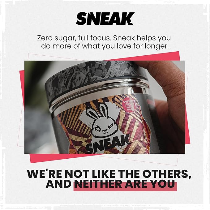 SNEAK Energy Drink Powder | Peach Iced Tea | No Sugar. No Nasties. Just Natural Caffeine Focus-Boosting Nootropics | 40 Servings