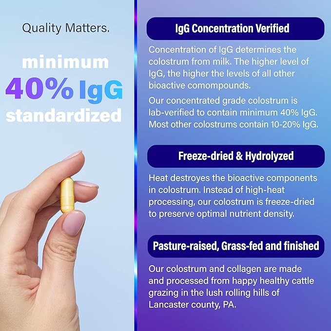 Colostrum w/Collagen Berberine &amp Probiotics (Akkermansia &amp Lactobacillus) | Supplement for Hair Skin Nails Gut Digestion Metabolism Immunity Muscle &amp Wellness (90 Delayed Release c