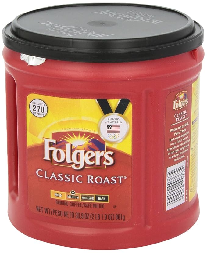 Folgers Classic Roast Medium Ground Coffee 33.9 oz