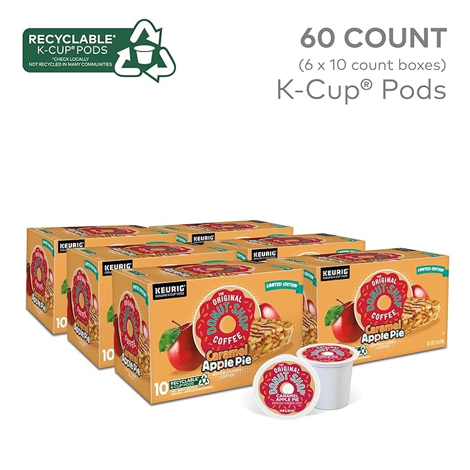 The Original Donut Shop Caramel Apple Pie Coffee Keurig K-Cup Pod Light Roast 60 Count
