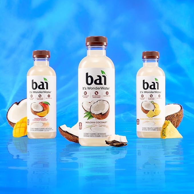 Bai Antioxidant Infused Water Beverage Madagascar Coconut Mango with Vitamin C and No Artificial Sweeteners 18 Fluid Ounce Bottle 12 Pack