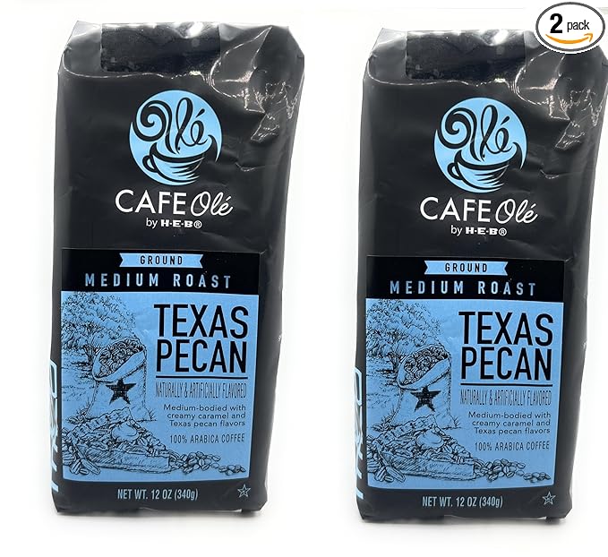 Cafe Ole HEB Ground Coffee 12oz - 2 bags (Texas Pecan)