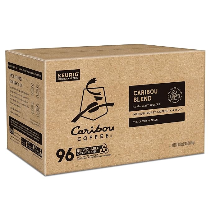 Caribou Coffee Caribou Blend Keurig Single-Serve K-Cup Pod Medium Roast Coffee 96 Count