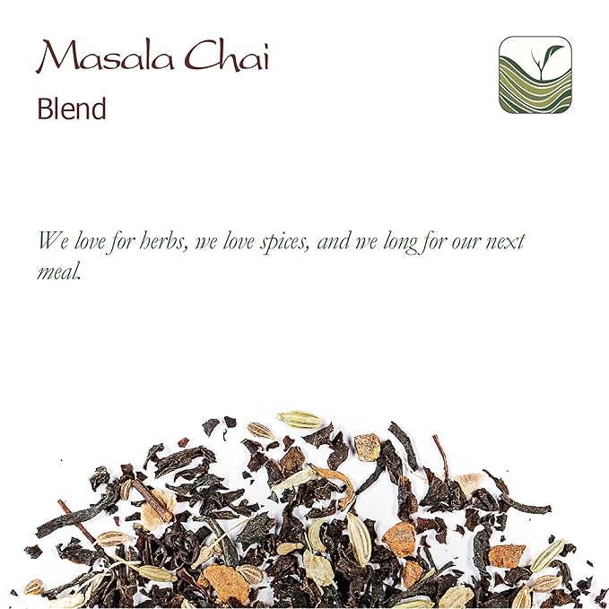 Masala Chai Organic Black Tea - Indian Black Tea Blended With Spices - Loose Leaf Englisch Style Breakfast Tea Organic Masala Chai Tea Black Chai Indian Chai Tea Chai Spice Black Tea Indian Tea