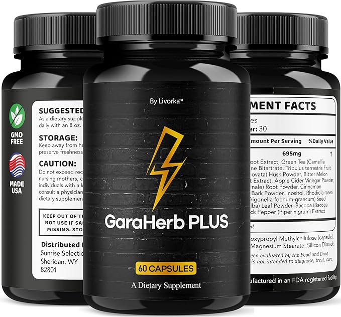 GaraHerb Plus Capsules - Official Pills Advanced Supplement Support - Maximum Strength Natural Gara Herb Plus for Overall Health &amp Wellness Reviews 60 Capsules for 1 Month