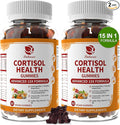 Lukaree Cortisol Supplements for Women &amp Men 15 in 1 Cortisol Reducer Manager Cortisol Calm Gummies with Ashwagandha Magnesium L-theanine GABA - for Mood Focus Sleep - Vegan Sugar Free 2 P