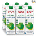 FOCO UHT Organic Coconut Water 33.8 Fl Oz Pack of 6 NON-GMO Never from Concentrate