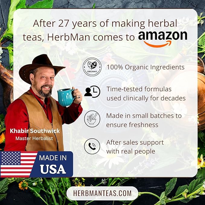 HAPPY TEA – Daily Mood &amp Feel-Good Support – Organic Loose Leaf – by Master Herbalist Khabir | St. John’s Wort Rhodiola rosea &amp Peppermint