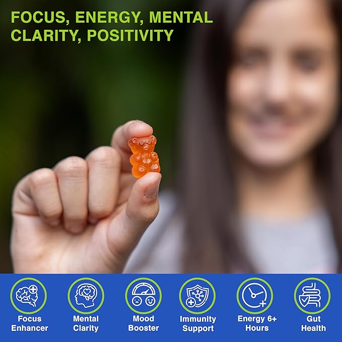 Ashwagandha and Lions Mane Mushroom Gummies for Adults - Organic - Reishi Maitake Chaga Cordyceps Shiitake Turkey Tail - Immune Support Memory Focus and Energy -Vegan Mushroom Supplement Gummy