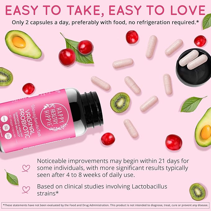 Happy Healthy Hippie Vaginal Probiotics for Women &amp Vegan Collagen Builder Collagen Pills