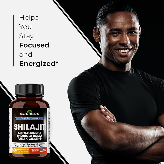 Shilajit Pure Himalayan for Men &amp Women | 120 Capsules with Ashwagandha | High Potency and Energy Supplement | Better Absorption than Gummies | For Extra Power and Stamina | Combo with Sea Moss