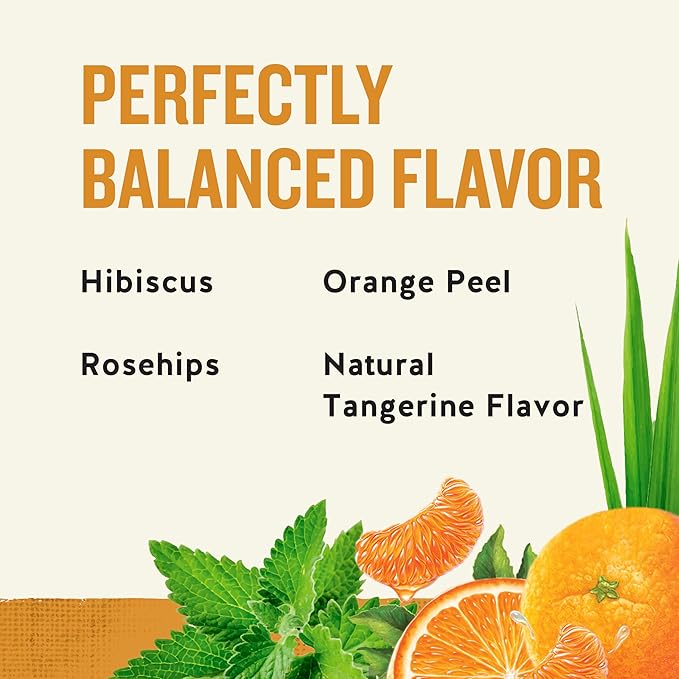 Celestial Seasonings Tangerine Orange Zinger Herbal Tea Caffeine Free 20 Tea Bags Box (Pack of 6)