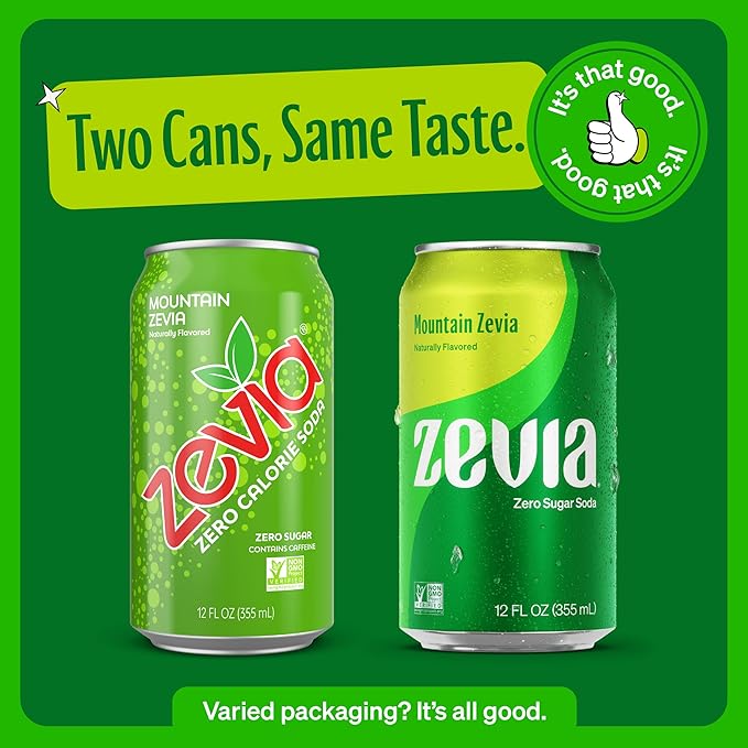Zevia Zero Calorie Soda Mountain Zevia 12 Ounce Cans (Pack of 20)