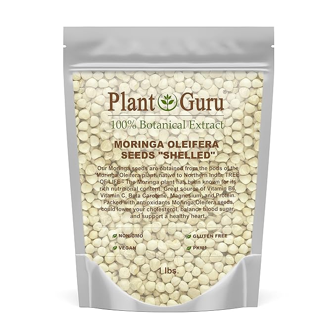 Moringa Seeds Kernel Shelled 16 oz. / 1 lb. - Clean PKM1 Variety - Edible - Moringa Oleifera - Malunggay - Semillas De Moringa - Drumstick Tree - Non-GMO - 2000 to 2400 Seeds Approx.