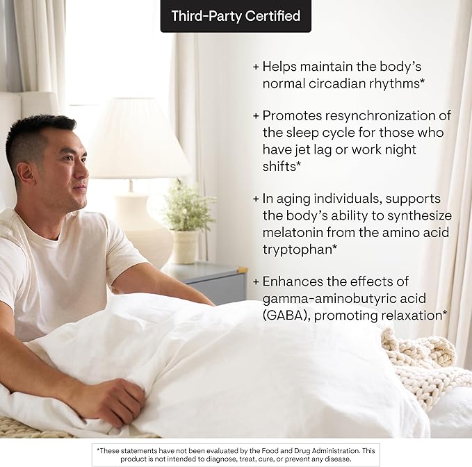 THORNE - Melaton-5-5 mg Melatonin Supplement - Supports Normal Circadian Rhythms Restful Sleep &amp Relaxation* - Third-Party Certified - Gluten Dairy &amp Soy-Free - 60 Capsules