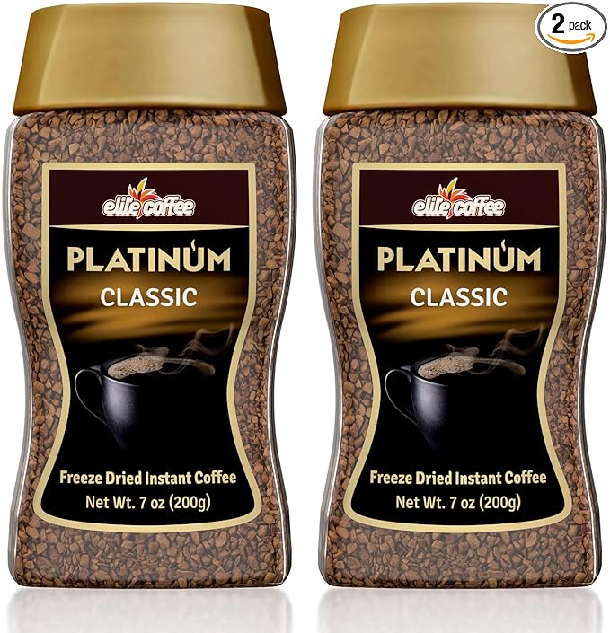 Elite Platinum Freeze Dried Instant Coffee Classic 7.5 oz (Pack of 2)