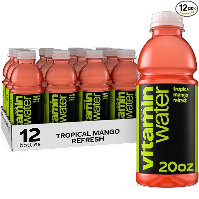 vitaminwater Refresh Tropical Mango Nutrient Enhanced Flavored Water Beverage 20 fl oz Bottles 12 Pack