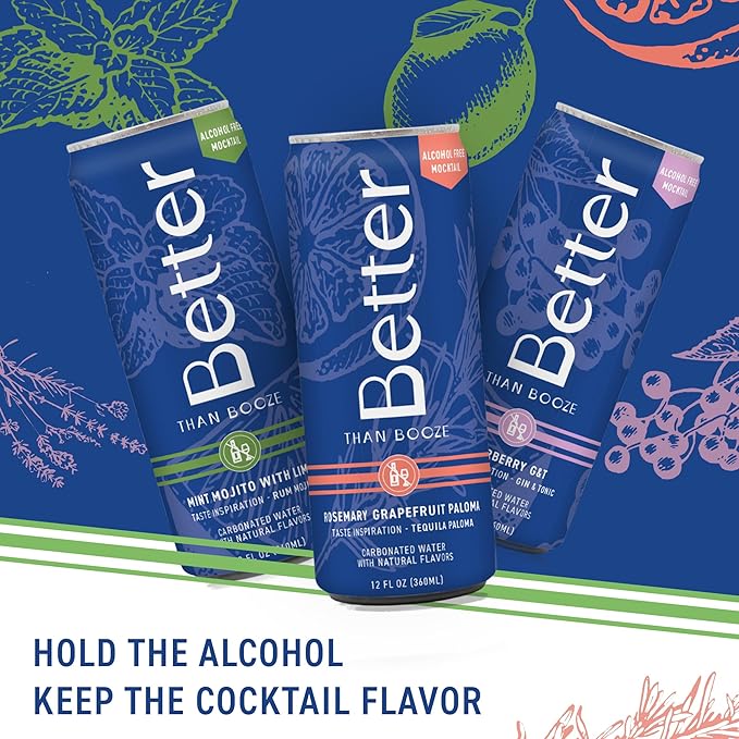 Better Than Booze Mocktail Non-Alcoholic Drinks | Alcohol Alternative Beverages Ritual Zero Proof | Enjoy Your Drink Moment with Our Alcohol Free Drinks | Non Alcoholic Variety 6 Pack Case