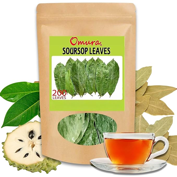 Omura Dried Soursop Leaves - 200 Graviola Soursop Leaf Tea - Herbal Tea - Guanabana Leaves for Brewing - Tea Leave