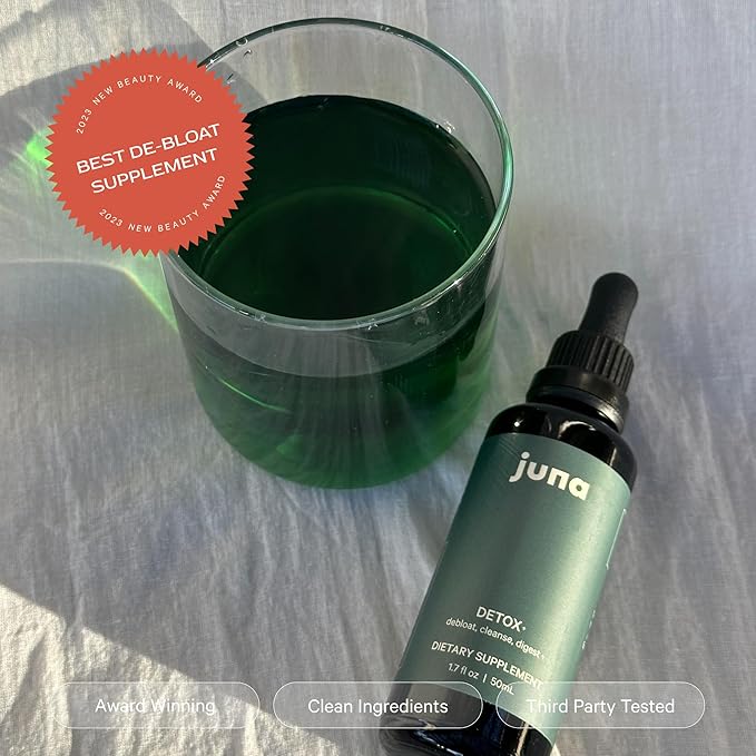 Juna Detox Chlorophyll Drops — Daily Wellness &amp Detox Support | Lemon Mint Spa Water Taste | Supports Cellular Health Cleanse and Internal Freshness | 60mg Chlorophyll per Serving