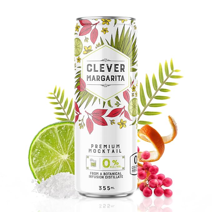 CLEVER - Margarita Mix Sugar-Free Nonalcoholic Mocktails Zero Calorie Drinks Mocktails Non-alcoholic Drinks for Any Occasion Pack of 12 Margarita Mixer (12 oz Ea)