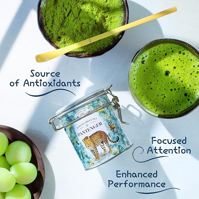 Organic Ceremonial Grade Matcha | Emerald Green Creamy &amp Sweet (for a matcha) | Japanese - First Harvest - Hand Picked - Stone Milled | By Pantenger