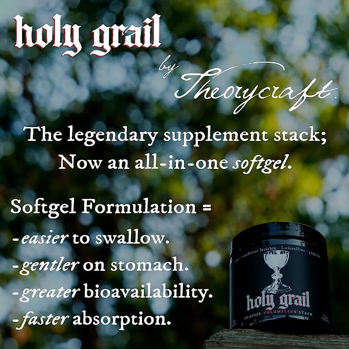 Holy Grail - Classic Semen Volume Booster Stack | Softgel = Higher Bio-Availability | Men's Load &amp Fertility Enhancer | Sunflower Lecithin Pygeum L-Citrulline &amp Zinc for Testosterone | One