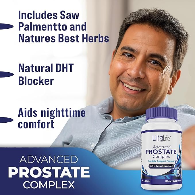 ULTALIFE Advanced Saw Palmetto Prostate Supplement for Men with Beta Sitosterol Promotes Urinary Comfort Sleep Quality &amp Prostate Health 90 Capsules