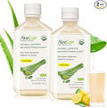 AloeCure USDA Organic Aloe Vera Juice Lemon Flavor - Made Within 12 Hours of Harvest - Natural Digestive Supplement for Balanced Stomach Acidity - Support Digestive and Immune Health 2 Btls x 16.7oz