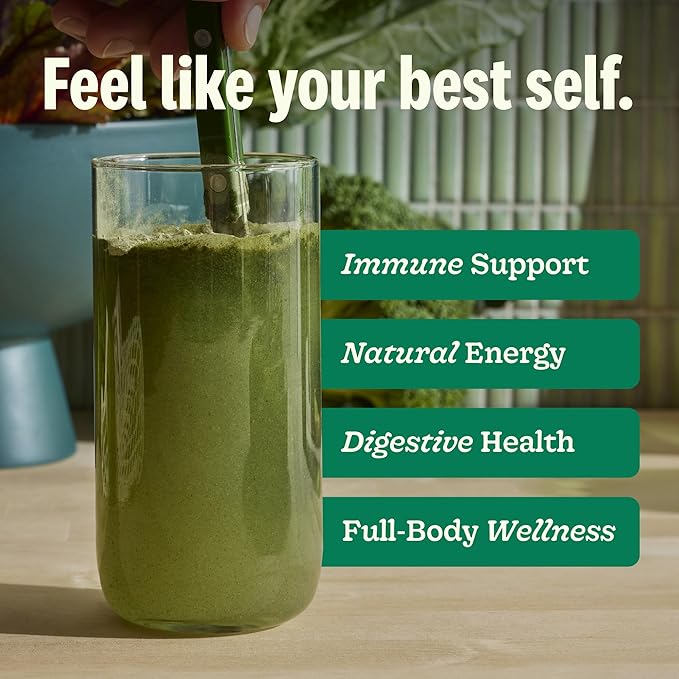 Suja Organic Greens Powder Probiotic Blend Spirulina Daily Superfood Drink or Smoothie Mix for Immune Support Digestion &amp Energy Vegan Gluten Free Non GMO 30 Servings