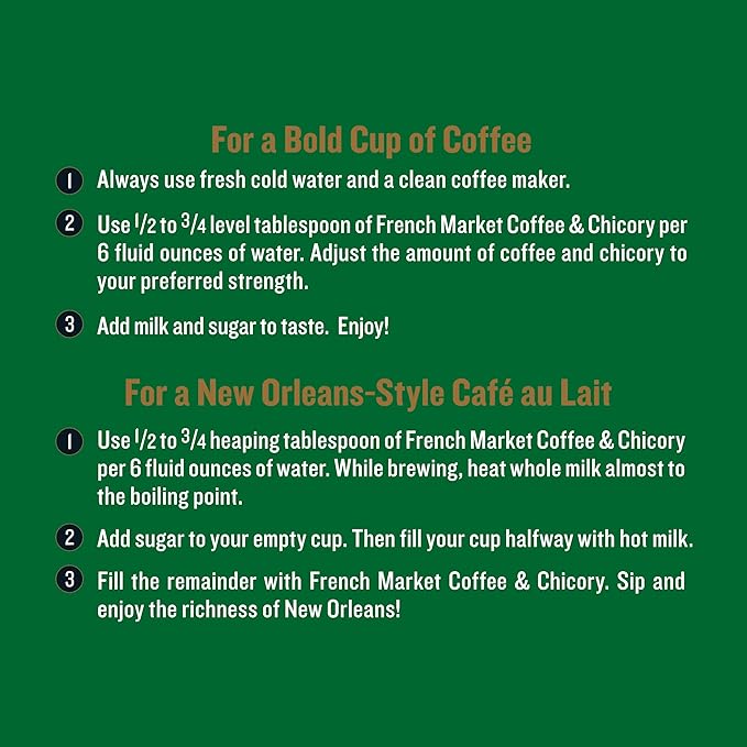 French Market Coffee &amp Chicory Decaffeinated Medium-Dark Roast Ground Coffee 12oz Can (Pack of 6)