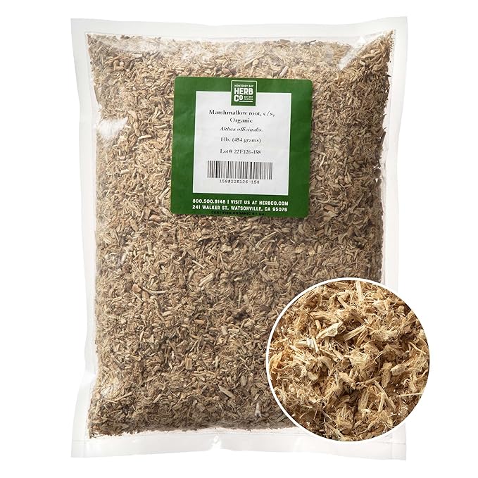 Organic Marshmallow Root by Herb Co Mix in Tea Blends Mortification Hack Sweet Weed Cut &amp Sifted 1 lb
