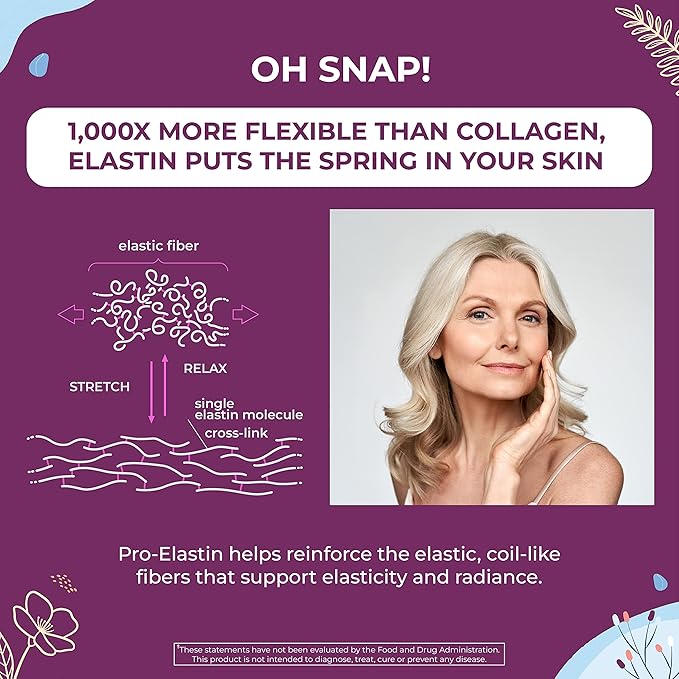 Body Kitchen Pro-Elastin 1000 mg Elastin Supplement Help Reduce Signs of Aging Improved Skin Health Firmness &amp Elasticity Fewer Wrinkles Veggie Caps (Pack of 1)