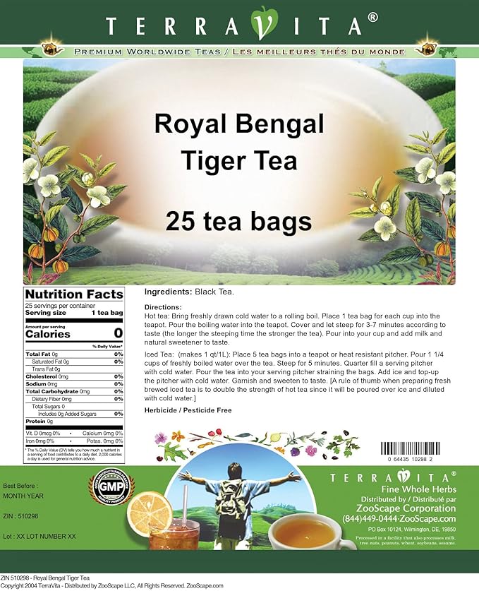 Royal Bengal Tiger Tea (25 tea bags ZIN: 510298)