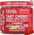 Clean Nutra Tart Cherry Gummies Uric Acid Flush Celery Milk Thistle Bromelain Vitamin C Magnesium Citrus Bergamot Ginger Stinging Nettle Leaf Chamomile Berberine Quercetin Support 60 Gummy Vitamins