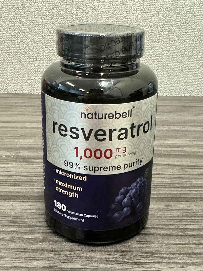 NatureBell Resveratrol - 180 Vegetarian Capsules - 1000mg Polygonum Cuspidatum Extract - Antioxidant Support - Heart Brain &amp Immune Wellness*