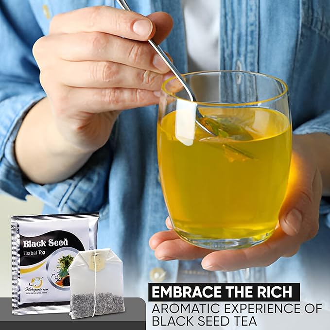 HERBOGANIC Black Seed Herbal Tea - Digestion Support and Immune Boost | Refreshing and Delicious Blend | Natural Ingredients | 120 Tea Bags